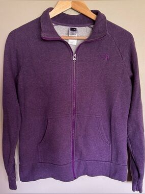 The North Face Women’s Purple Full Zip Fleece Jacket Size Medium Logo Back